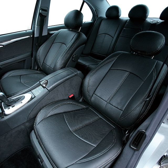 白木/黒塗り ベンツEクラス W212ワゴン用 Dottyシートカバー 在庫特価